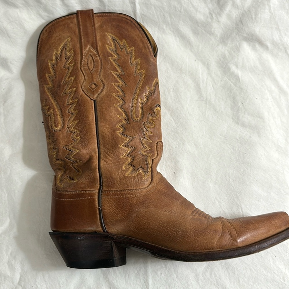 Old West LF 1529 Women’s 12” Fashion Snip Toe Cowgirl Boots Tan Size 9
